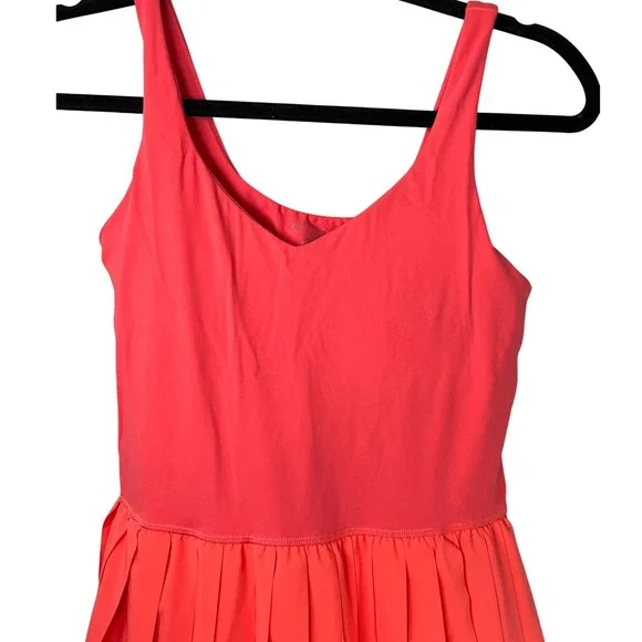 Aerie Offline Vibrant Pink Comfy Athletic Tank Top Romper Skirt Tennis Dress M - Picture 2 of 7